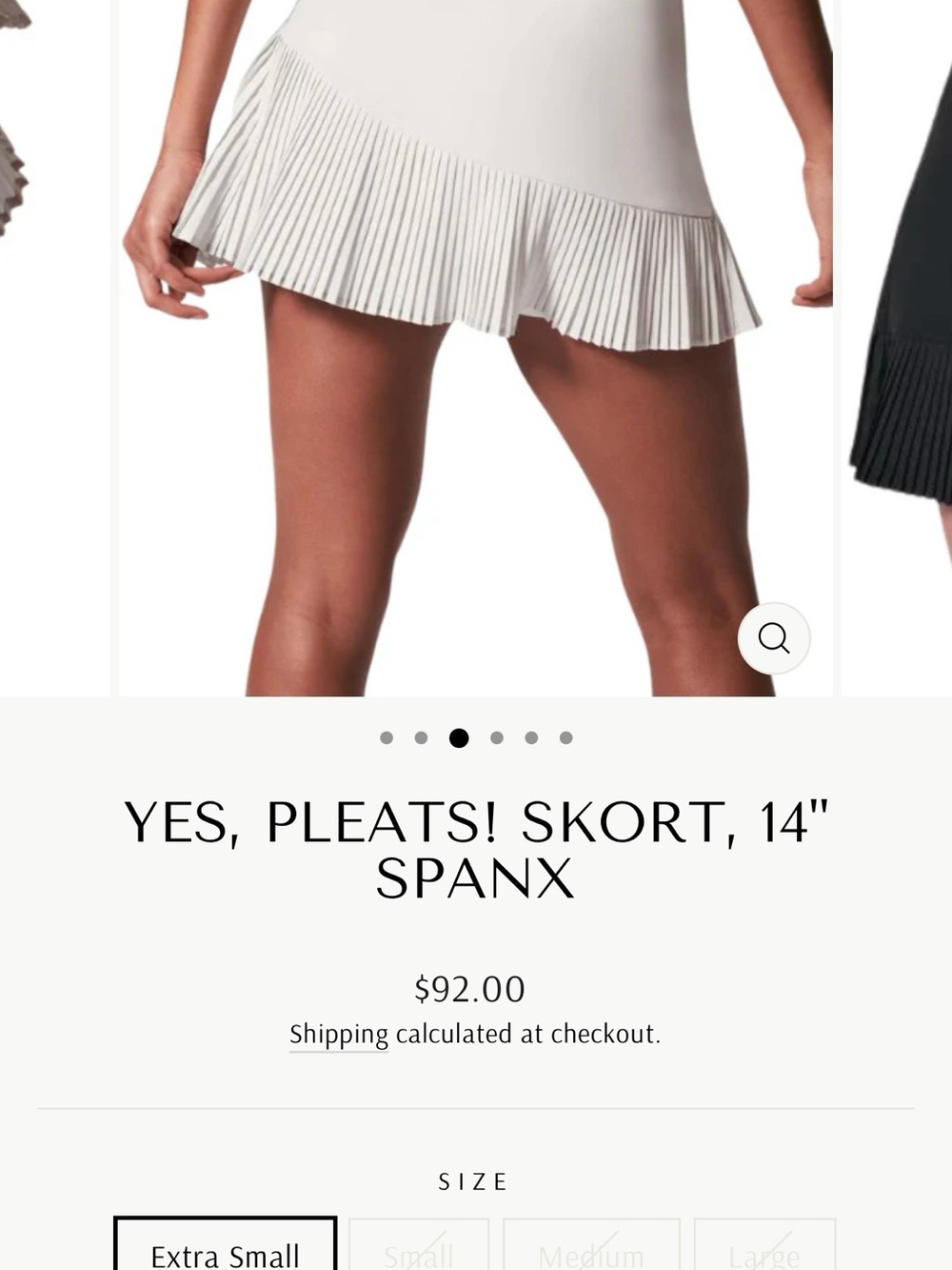 SPANX Off White Pleated Athletic Skort